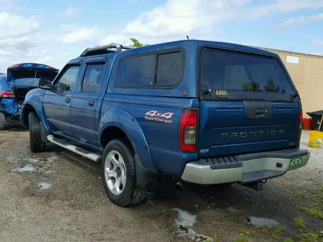 1N6MD27Y41C368286 - 2001 NISSAN FRONTIER S BLUE photo 3