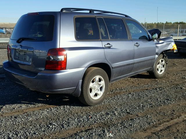 JTEGD21A450127083 - 2005 TOYOTA HIGHLANDER TEAL photo 4