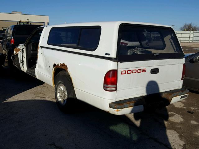 1B7FL26X6VS239467 - 1997 DODGE DAKOTA WHITE photo 3