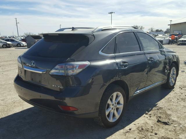 2T2ZK1BAXAC013337 - 2010 LEXUS RX 350 BLACK photo 4