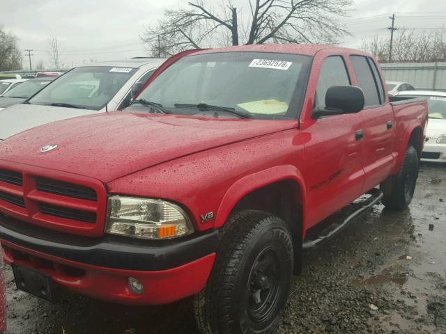 1B7HG2AZXYS736306 - 2000 DODGE DAKOTA QUA RED photo 2