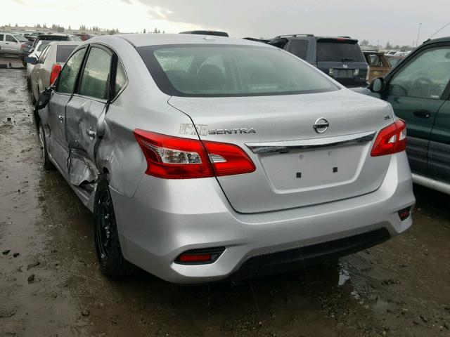 3N1AB7AP4HY333910 - 2017 NISSAN SENTRA S SILVER photo 3