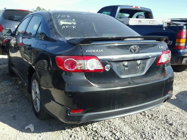 5YFBU4EE9CP066632 - 2012 TOYOTA COROLLA BA BLACK photo 3