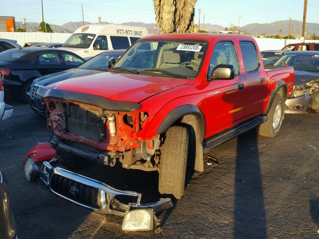 5TEGN92N64Z333399 - 2004 TOYOTA TACOMA DOU RED photo 2