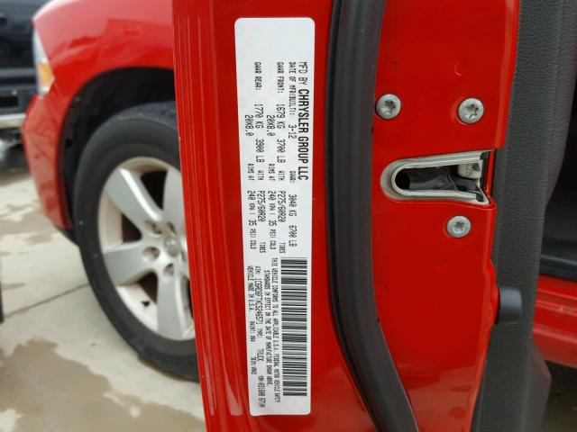 1C6RD6FTXCS246571 - 2012 DODGE RAM 1500 S RED photo 10