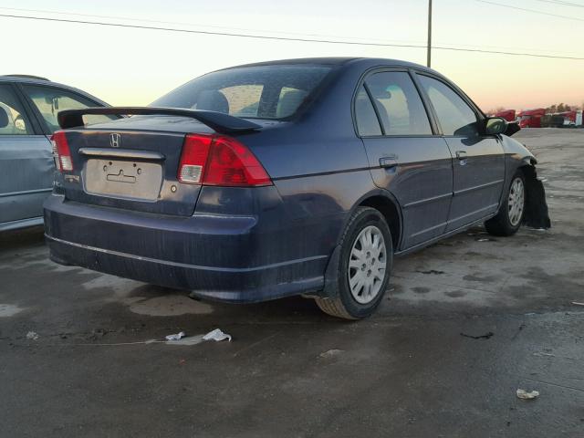 2HGES16554H500196 - 2004 HONDA CIVIC LX BLUE photo 4