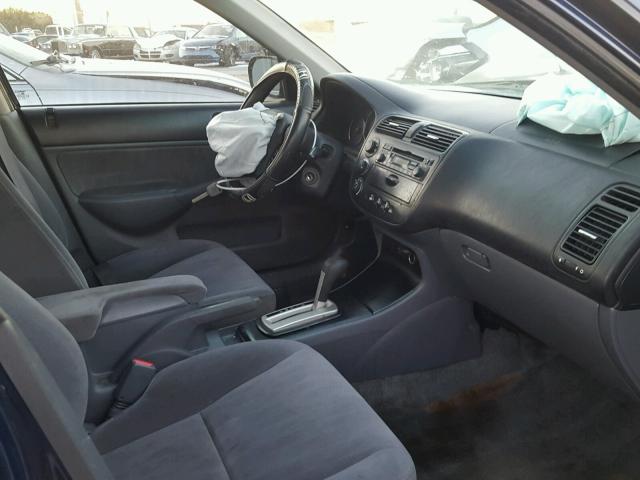 2HGES16554H500196 - 2004 HONDA CIVIC LX BLUE photo 5