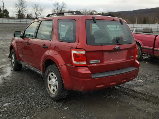 1FMCU92Z38KB10165 - 2008 FORD ESCAPE XLS RED photo 3