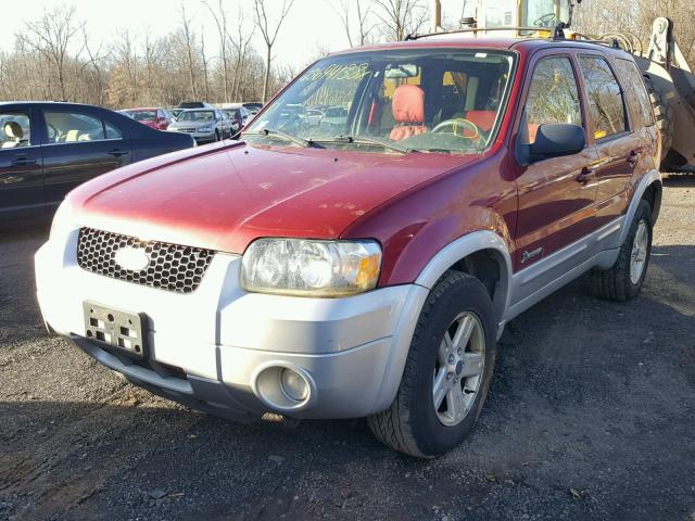 1FMCU96H96KA43425 - 2006 FORD ESCAPE HEV BURGUNDY photo 2