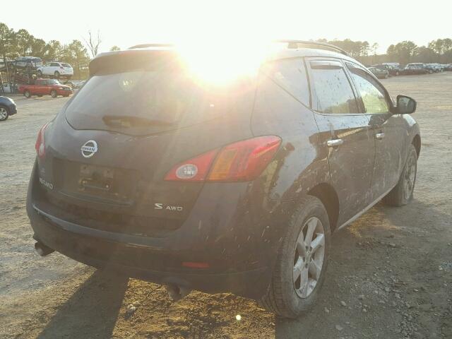 JN8AZ18W69W111935 - 2009 NISSAN MURANO S BLACK photo 4