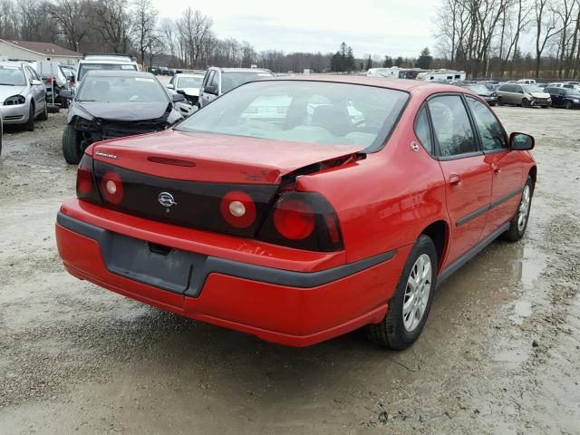 2G1WF52E149450856 - 2004 CHEVROLET IMPALA RED photo 4