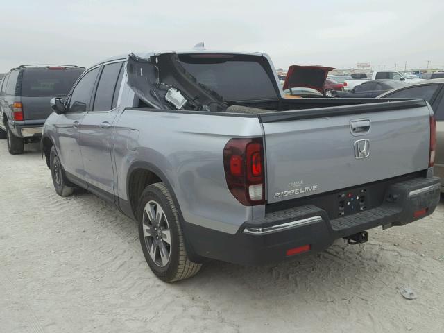 5FPYK2F51HB001545 - 2017 HONDA RIDGELINE SILVER photo 3