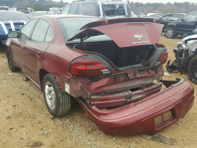 1G2NE52F53C210543 - 2003 PONTIAC GRAND AM S BURGUNDY photo 3