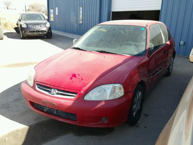 2HGEJ634XXH106807 - 1999 HONDA CIVIC DX RED photo 2