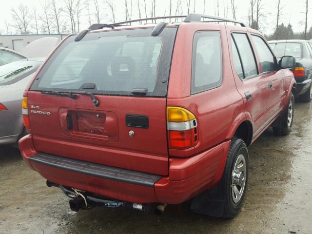 4S2CK58W1W4343628 - 1998 ISUZU RODEO S RED photo 4