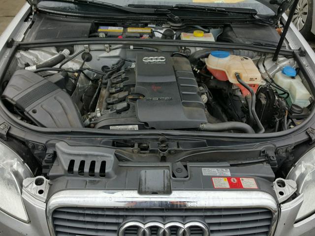 WAUKF78E97A281393 - 2007 AUDI A4 2.0T AV SILVER photo 7