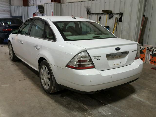 1FAHP25W98G145828 - 2008 FORD TAURUS LIM WHITE photo 3