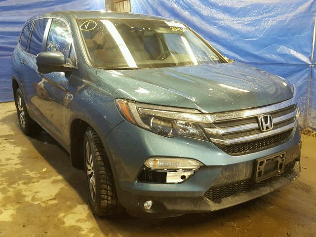 5FNYF6H57HB042375 - 2017 HONDA PILOT EXL BLUE photo 1