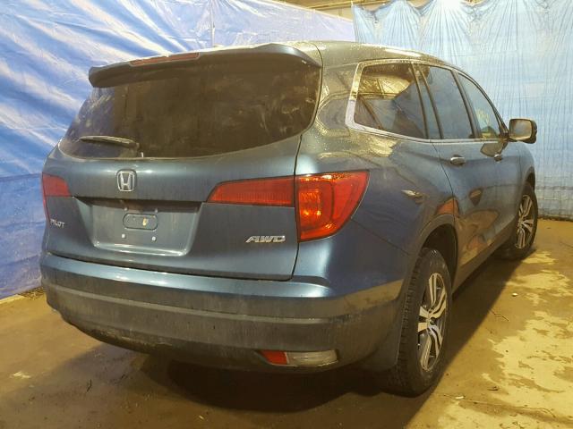 5FNYF6H57HB042375 - 2017 HONDA PILOT EXL BLUE photo 4