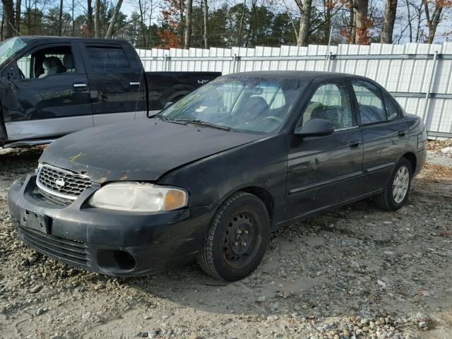 3N1CB51D21L436622 - 2001 NISSAN SENTRA XE BLACK photo 2