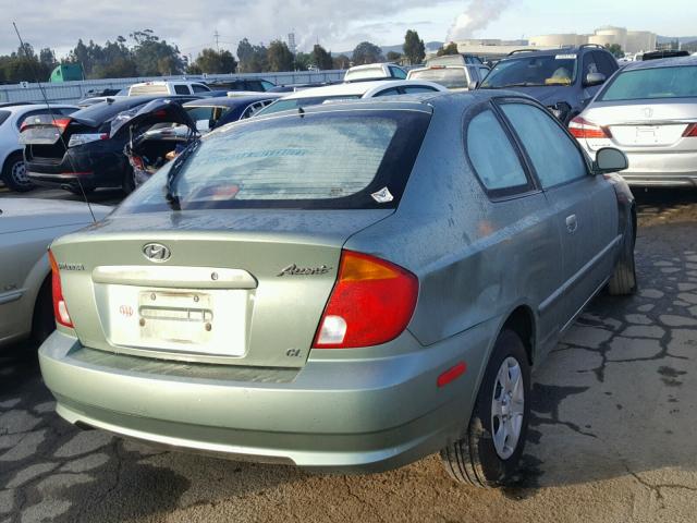 KMHCG35C43U242585 - 2003 HYUNDAI ACCENT GL GREEN photo 4