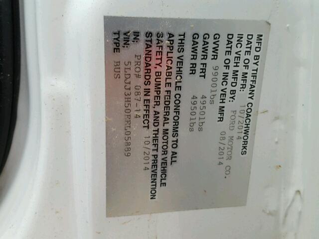 5LDJJ3H50EEL05889 - 2014 LINCOLN NAVIGATOR 白色 照片 10