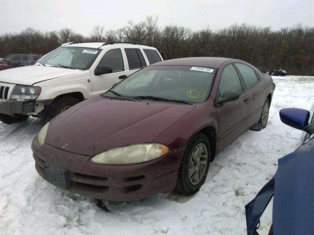 2B3HD46R2YH431498 - 2000 DODGE INTREPID MAROON photo 2