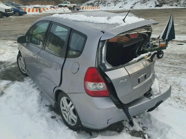 JHMGD38698S031890 - 2008 HONDA FIT SPORT GRAY photo 3