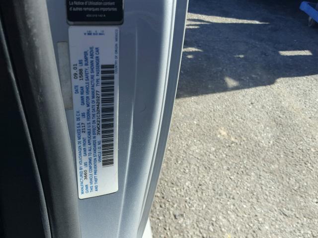 3VWCK21C32M420277 - 2002 VOLKSWAGEN NEW BEETLE 银色 照片 10