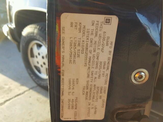 1GTEK14K8SZ555195 - 1995 GMC SIERRA K15 BLUE photo 10