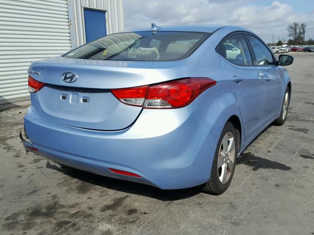 KMHDH4AE0CU312534 - 2012 HYUNDAI ELANTRA GL BLUE photo 4