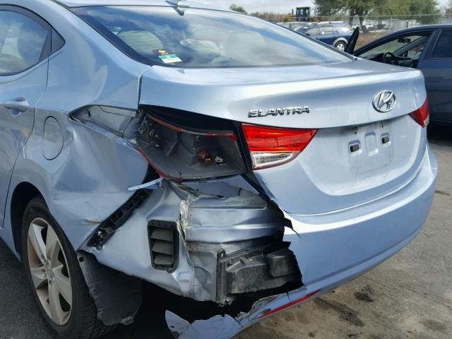 KMHDH4AE0CU312534 - 2012 HYUNDAI ELANTRA GL BLUE photo 9