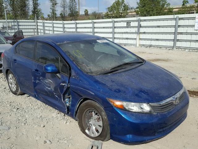 19XFB2F5XCE076856 - 2012 HONDA CIVIC LX BLUE photo 1