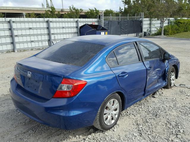 19XFB2F5XCE076856 - 2012 HONDA CIVIC LX BLUE photo 4