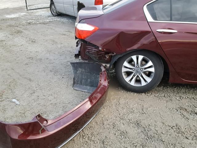 1HGCR2F37EA302355 - 2014 HONDA ACCORD LX BURGUNDY photo 9