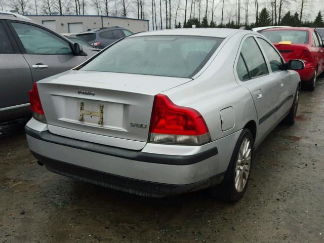 YV1RS61R922112962 - 2002 VOLVO S60 SILVER photo 4