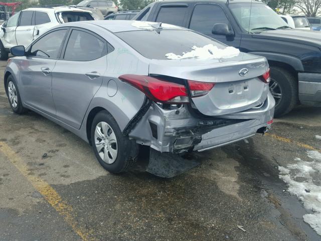 5NPDH4AE0GH743377 - 2016 HYUNDAI ELANTRA SE BLUE photo 3