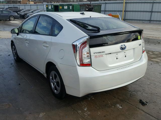 JTDKN3DU0E1795304 - 2014 TOYOTA PRIUS WHITE photo 3