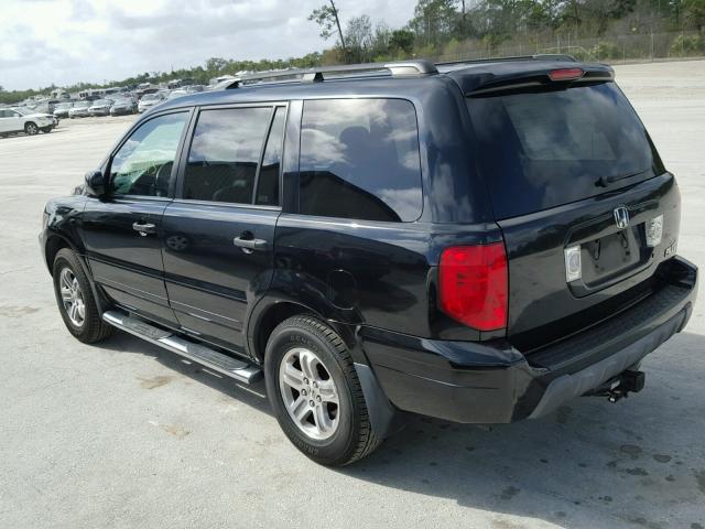 2HKYF187X5H513100 - 2005 HONDA PILOT EXL BLACK photo 3