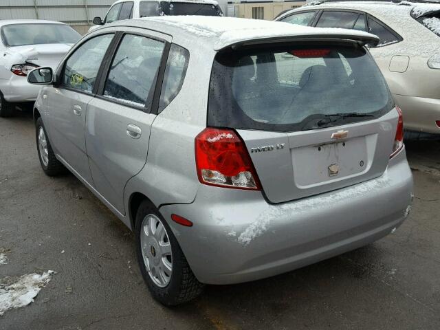 KL1TG62675B471529 - 2005 CHEVROLET AVEO LT SILVER photo 3