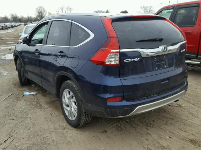 2HKRM4H7XGH666395 - 2016 HONDA CR-V EXL BLUE photo 3