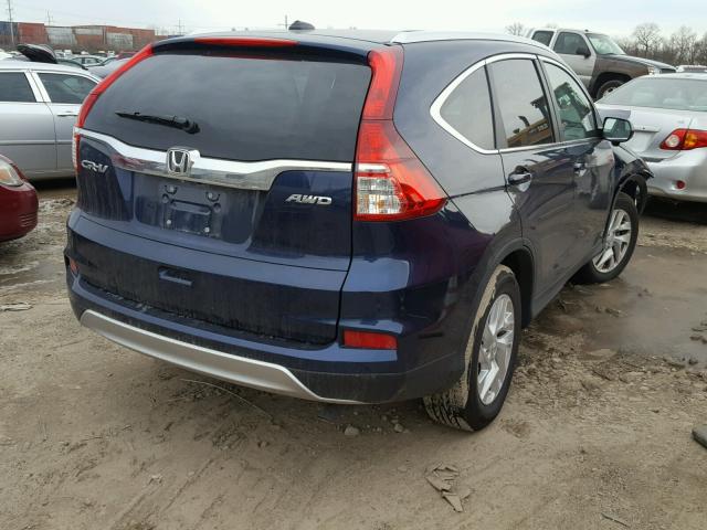 2HKRM4H7XGH666395 - 2016 HONDA CR-V EXL BLUE photo 4