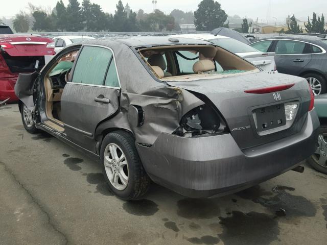 1HGCM56837A184156 - 2007 HONDA ACCORD EX GRAY photo 3