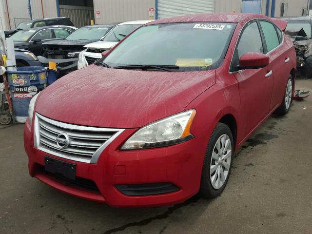 3N1AB7AP8DL773300 - 2013 NISSAN SENTRA S RED photo 2