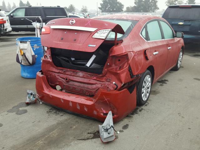 3N1AB7AP8DL773300 - 2013 NISSAN SENTRA S RED photo 4