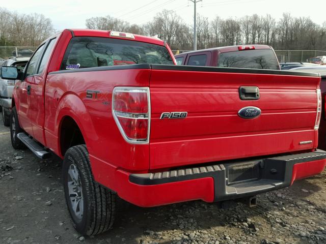 1FTFX1EF1DKE43292 - 2013 FORD F150 SUPER RED photo 3