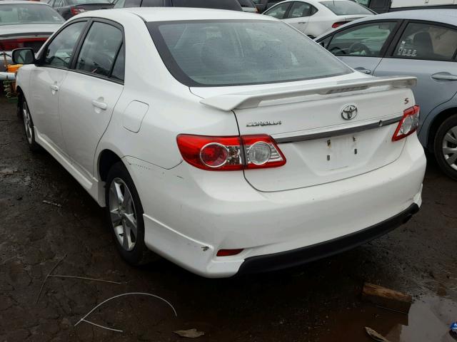 2T1BU4EE7BC706612 - 2011 TOYOTA COROLLA BA WHITE photo 3