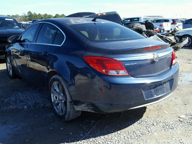 W04GT5GC0B1000686 - 2011 BUICK REGAL CXL BLUE photo 3