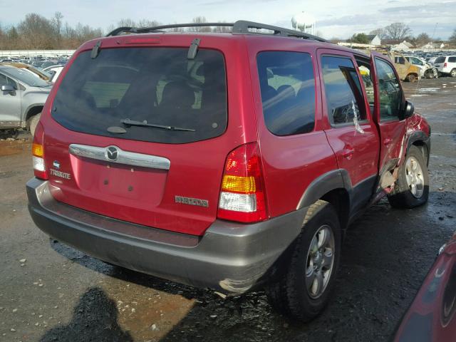 4F2CZ961X4KM26120 - 2004 MAZDA TRIBUTE ES MAROON photo 4