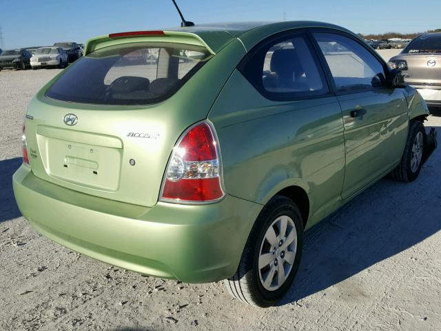 KMHCM36CX9U105425 - 2009 HYUNDAI ACCENT GS GREEN photo 4